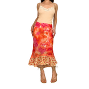 Sunset Watercolor Floral Skirt (S)