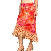 Sunset Watercolor Floral Skirt (S)