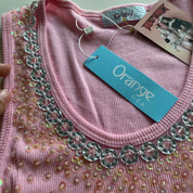 Y2K Pink Bling Tank Top (L)