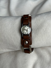 Leather Studded Timex Watch