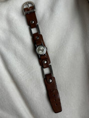 Leather Studded Timex Watch