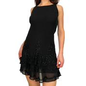 Embellished Silk Bias Cut Mini Dress (S)