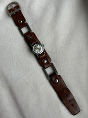 Leather Studded Timex Watch