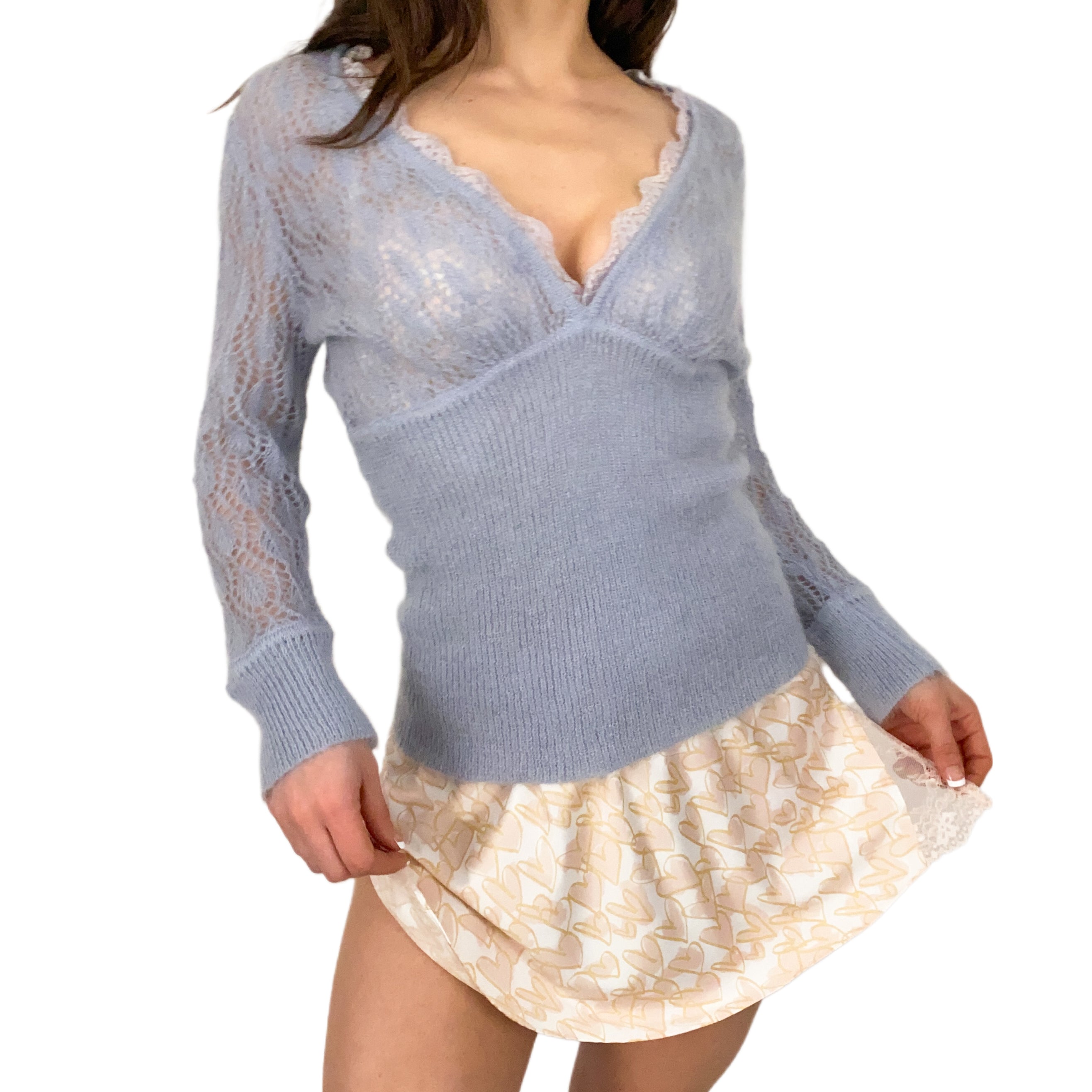 Dusty Open Knit Sweater (S)