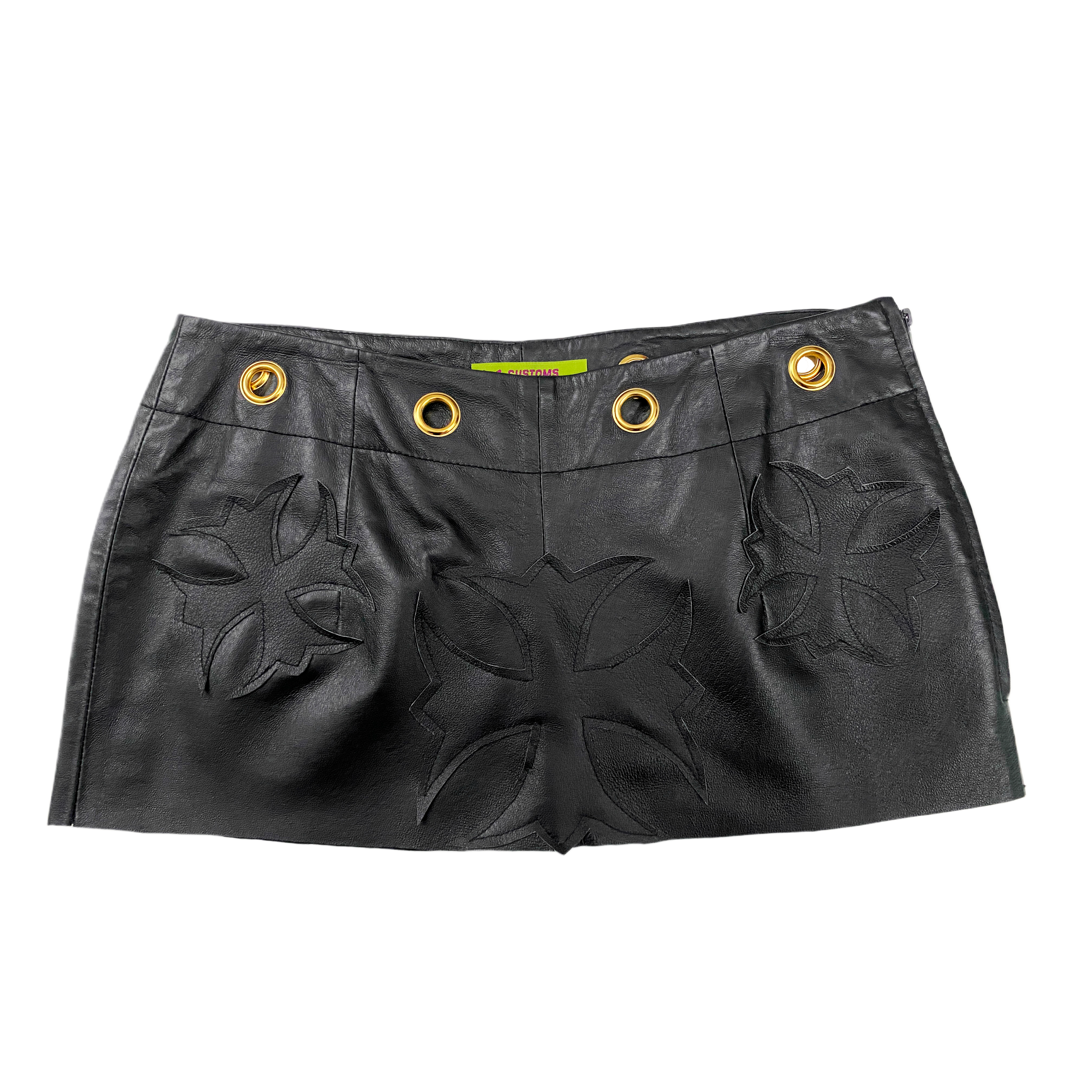 Gothic Cross Leather Micro Mini (XS)