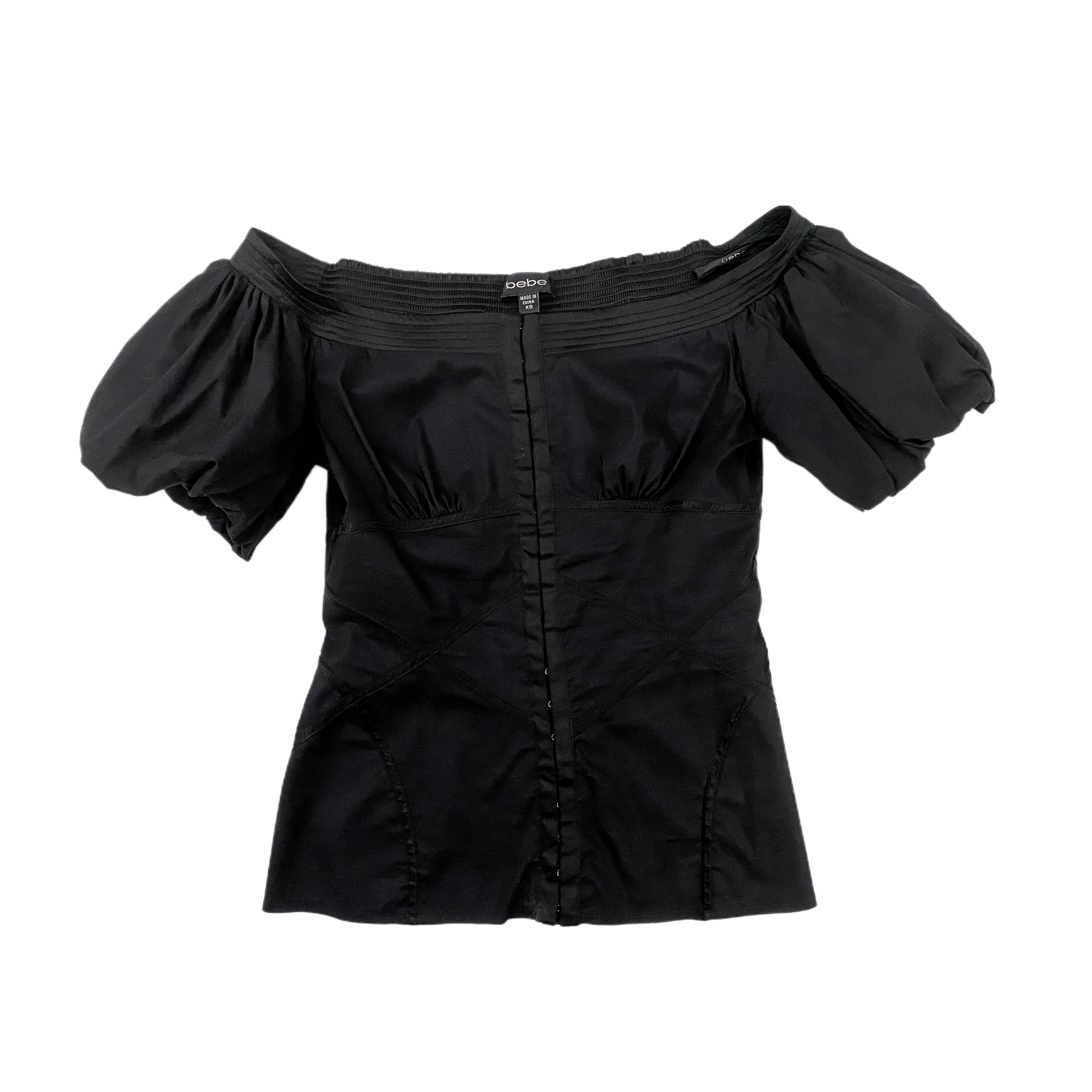 Bebe Black Off The Shoulder Top (XS)