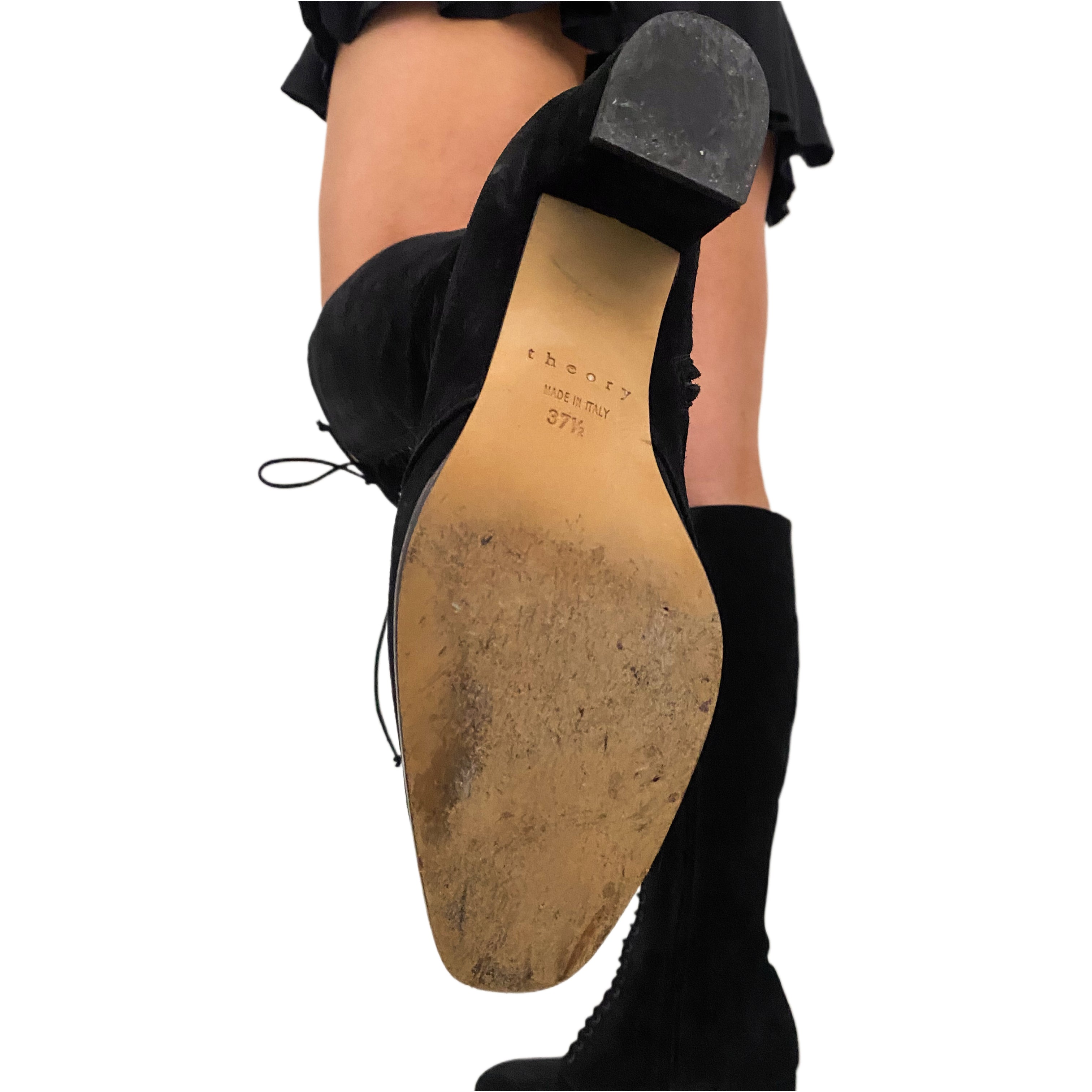 Theory Suede Lace-Up Boots (7.5)