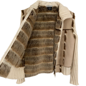 Faux Fur Double Zip Knit (S)