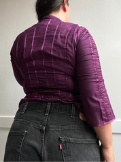 Violet Ruched Keyhole Top (L)