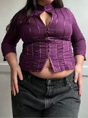 Violet Ruched Keyhole Top (L)