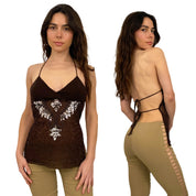 Embellished Backless Top (M)