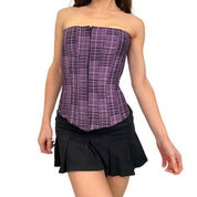 90's Purple Plaid Corset (S/M)