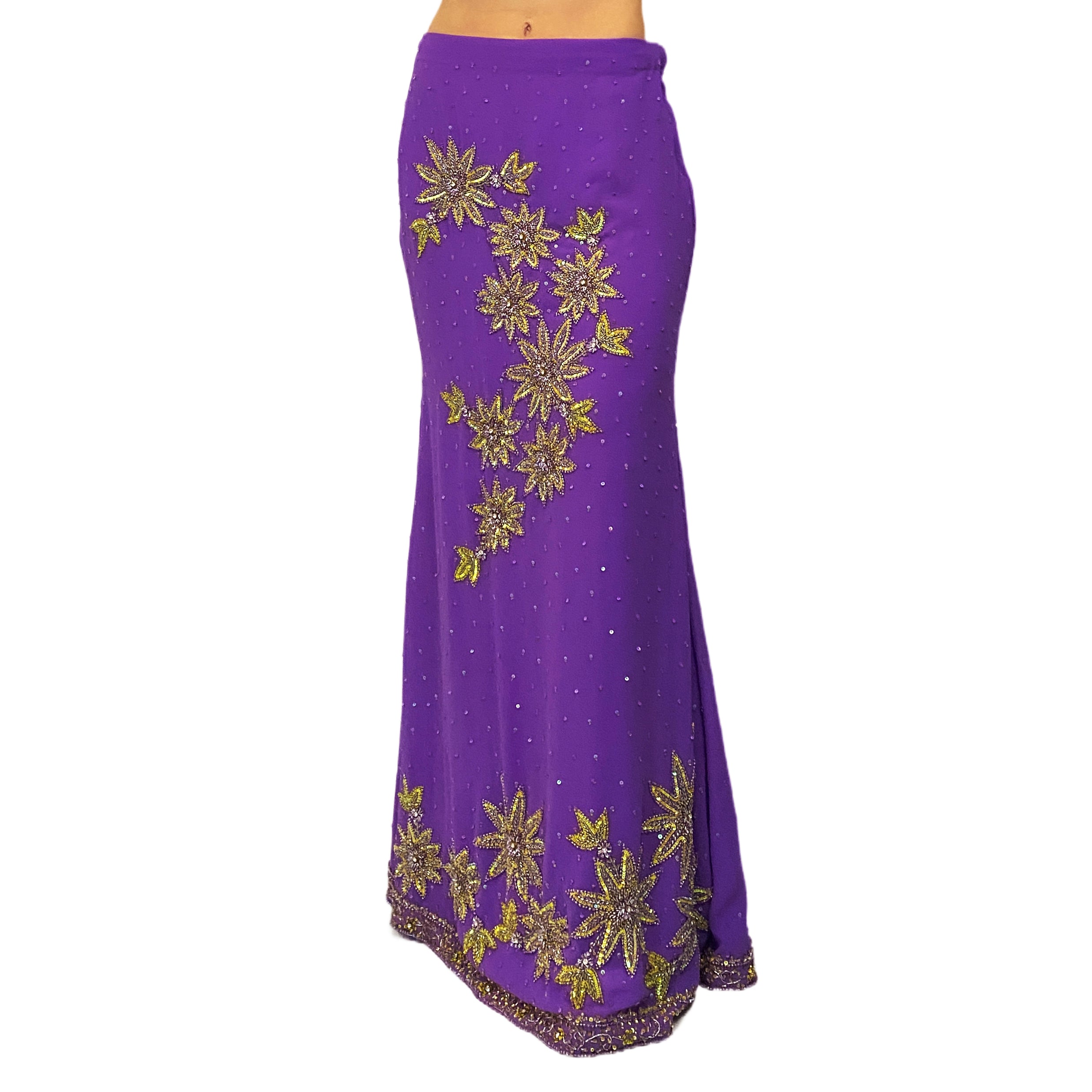 Purple Beaded Maxi Skirt (XS/S)