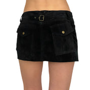 Suede Cargo Mini Skirt (S)