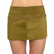 Olive Suede Mini Skirt (XS)