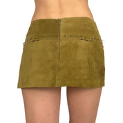 Olive Suede Mini Skirt (XS)