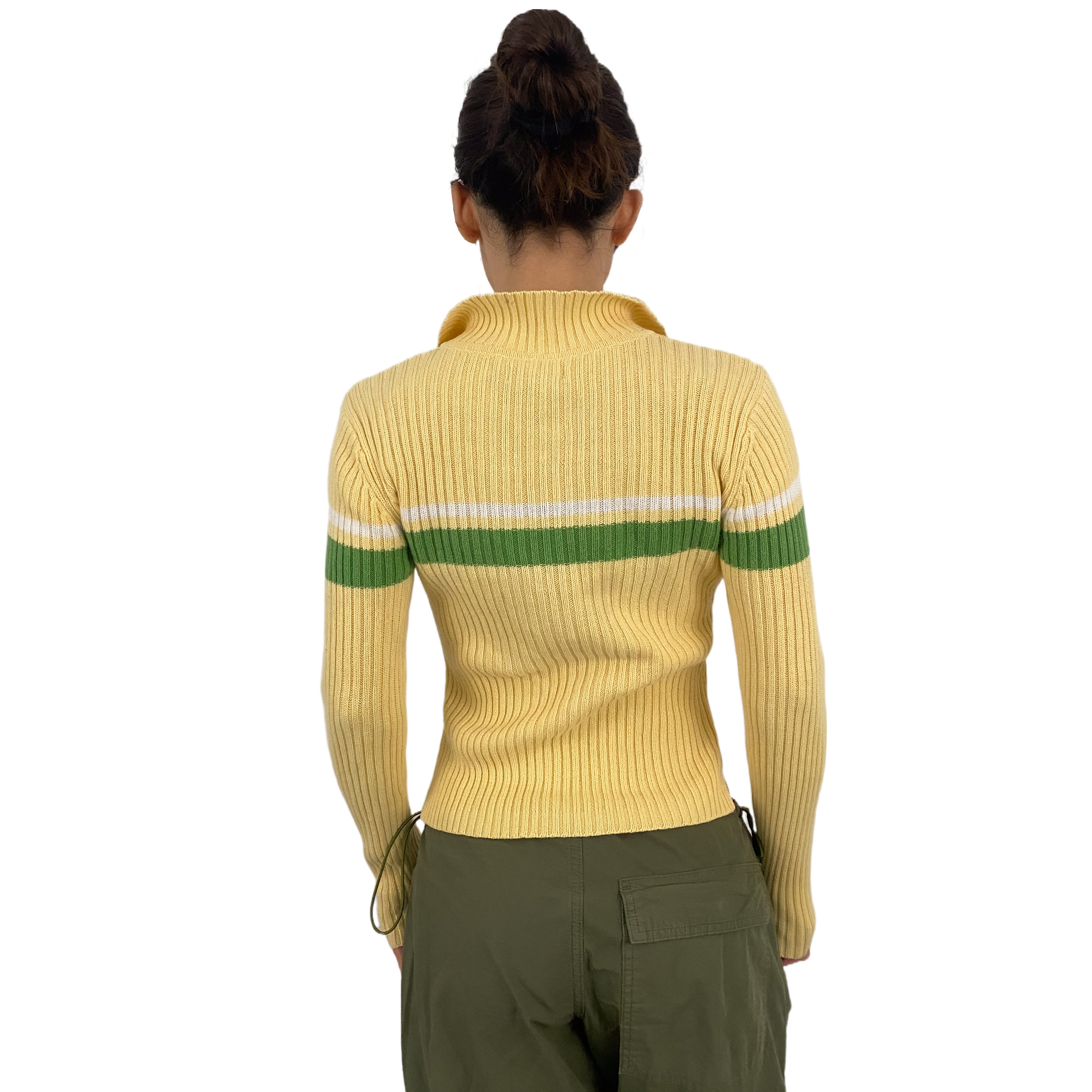 Y2K Ribbed Knit Polo (S)