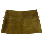 Olive Suede Mini Skirt (XS)