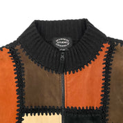 Suede Patchwork Double Zip Knit (L)