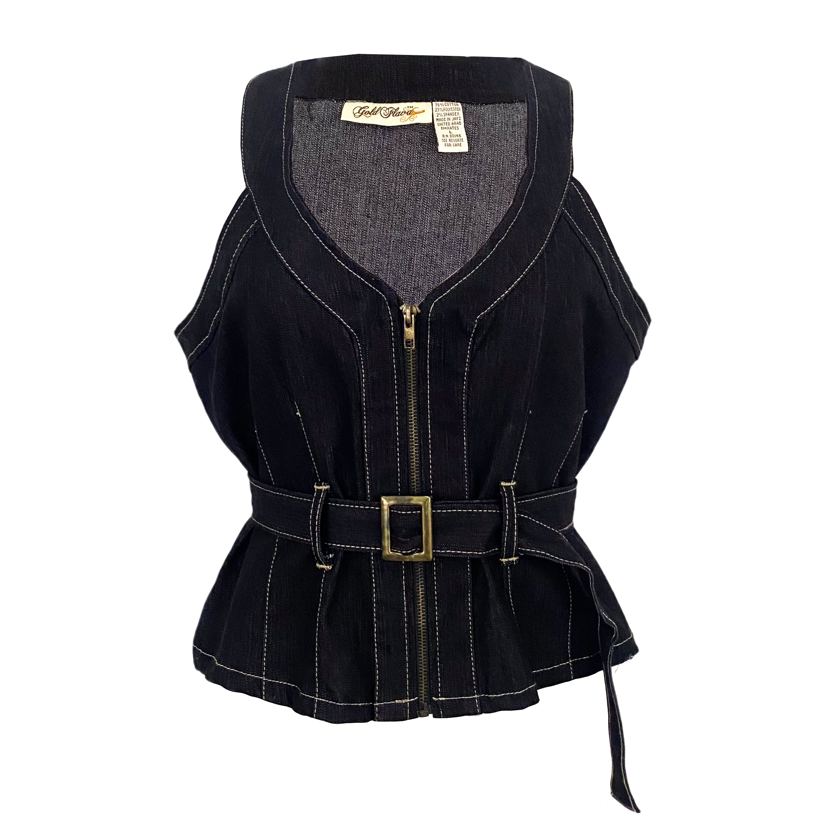 Belted Denim Vest (L)