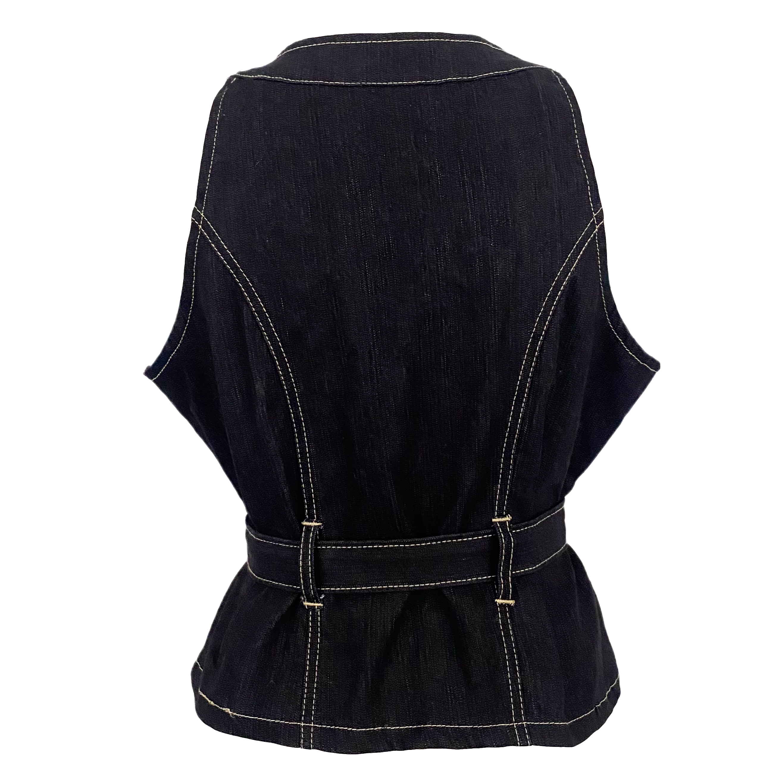 Belted Denim Vest (L)