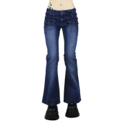 Y2K MUDD Cargo Flare Jeans (XS)