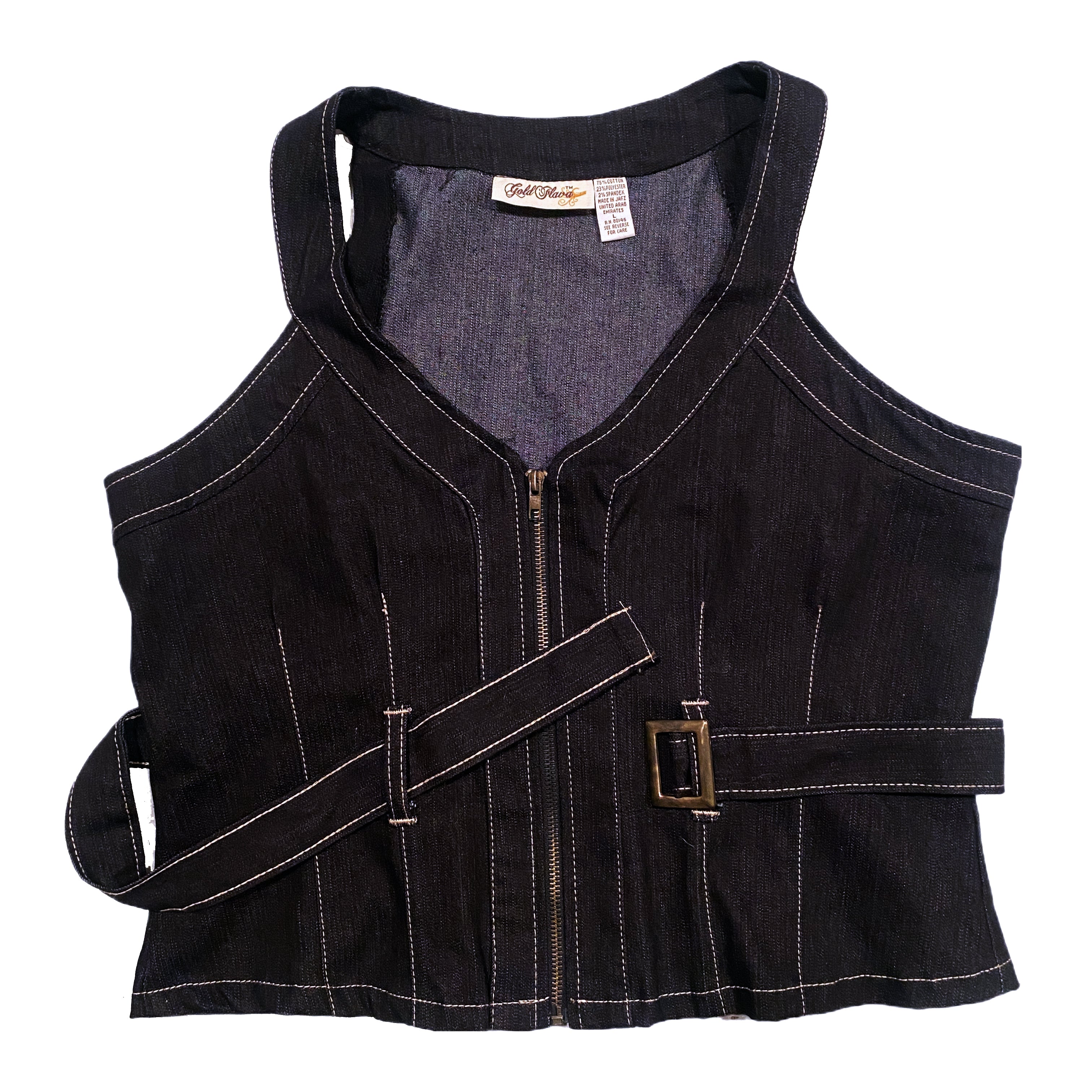 Belted Denim Vest (L)