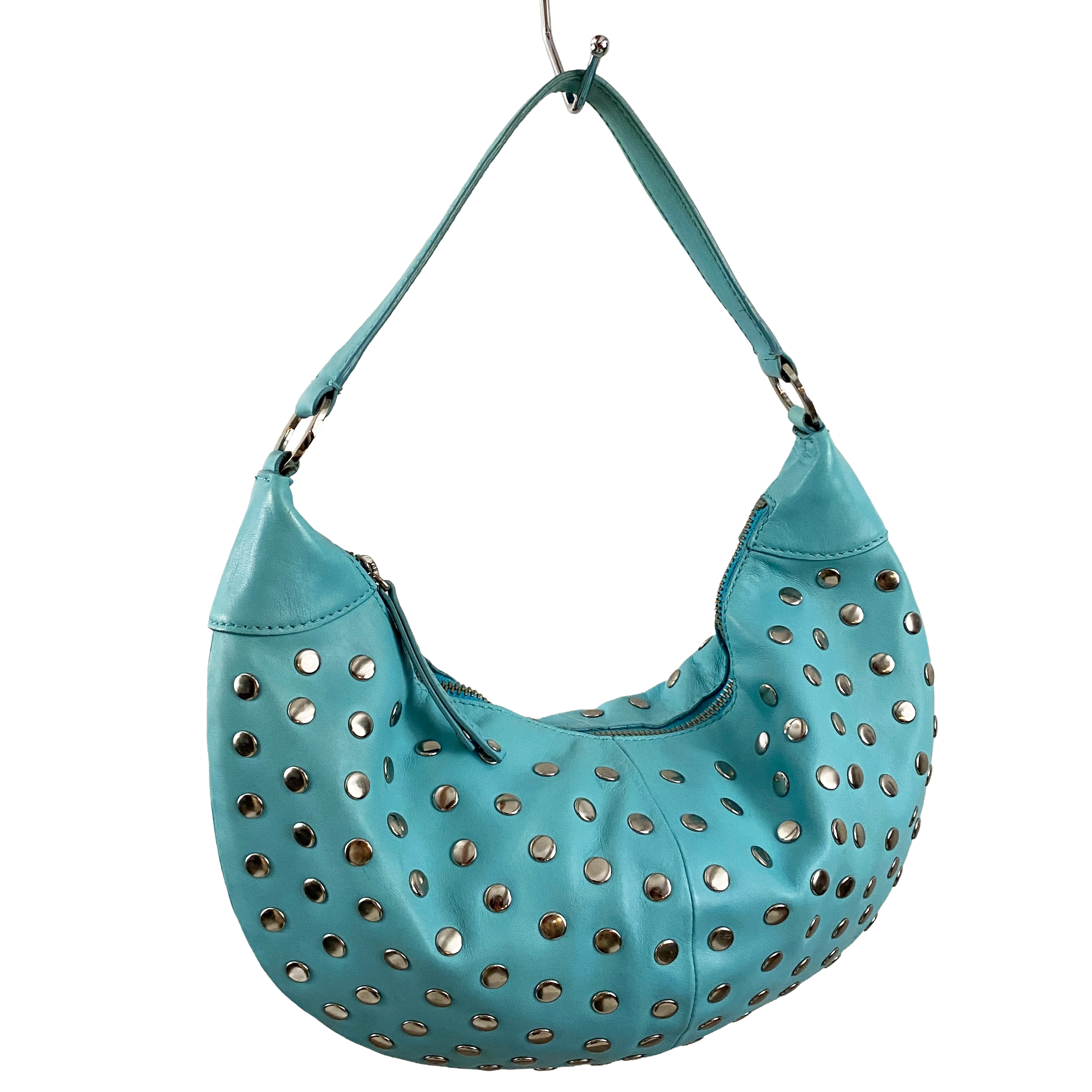 2000s BCBGirls Studded Leather Crescent Bag