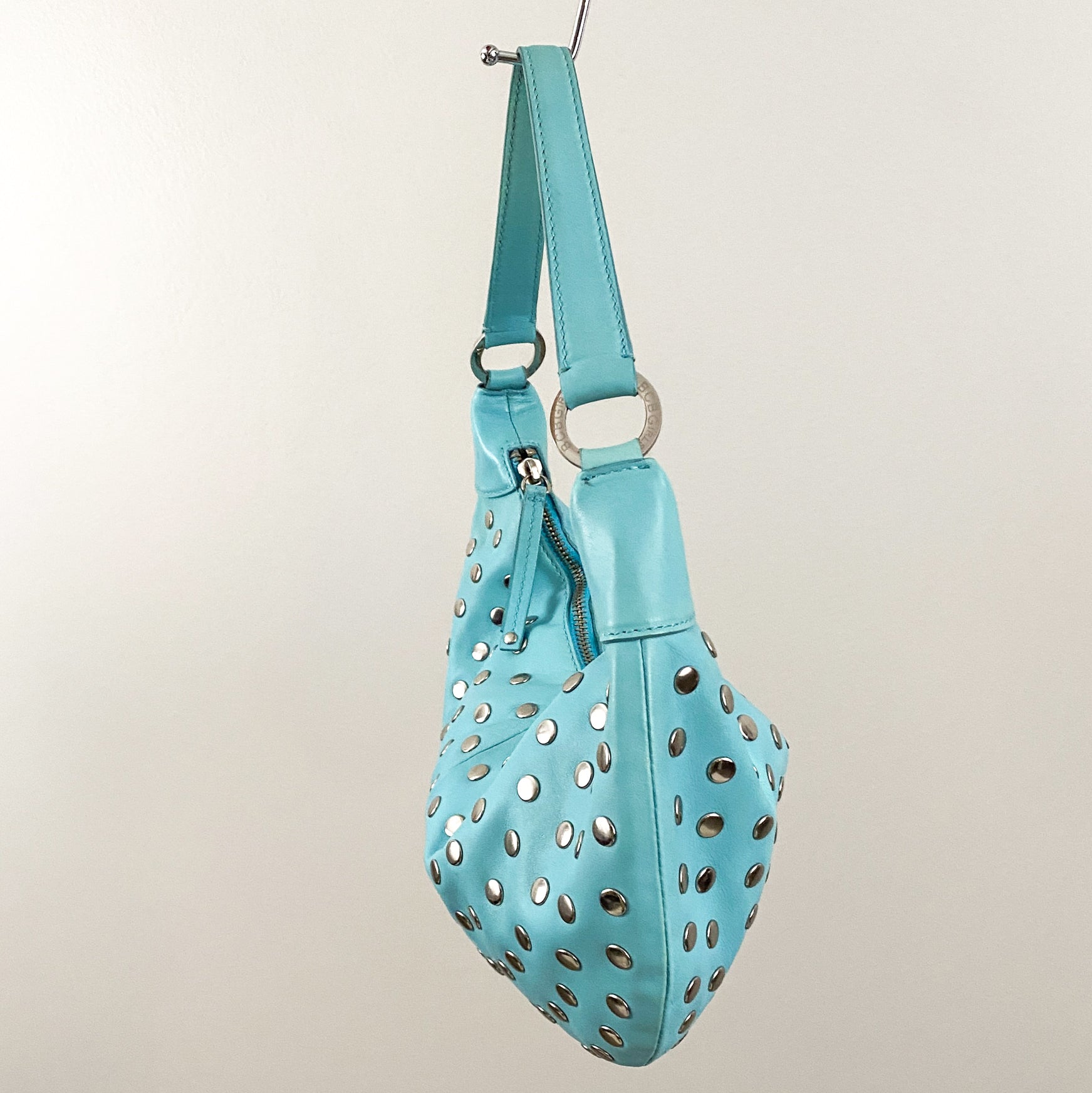 2000s BCBGirls Studded Leather Crescent Bag