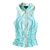 Bebe Aqua Collared Top (S)