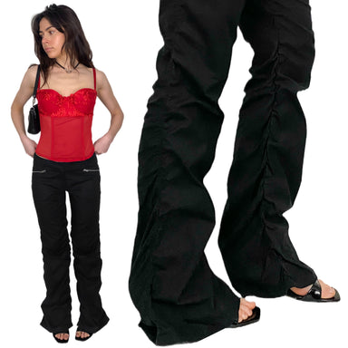 Black Wide Leg Grommet Hem Pants – IC Collection