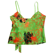 Bisou Bisou Lime + Orange Satin Cami (M)