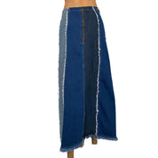 Frayed Denim Maxi Skirt (S)