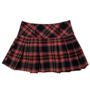 Red Plaid Pleated Mini (S)