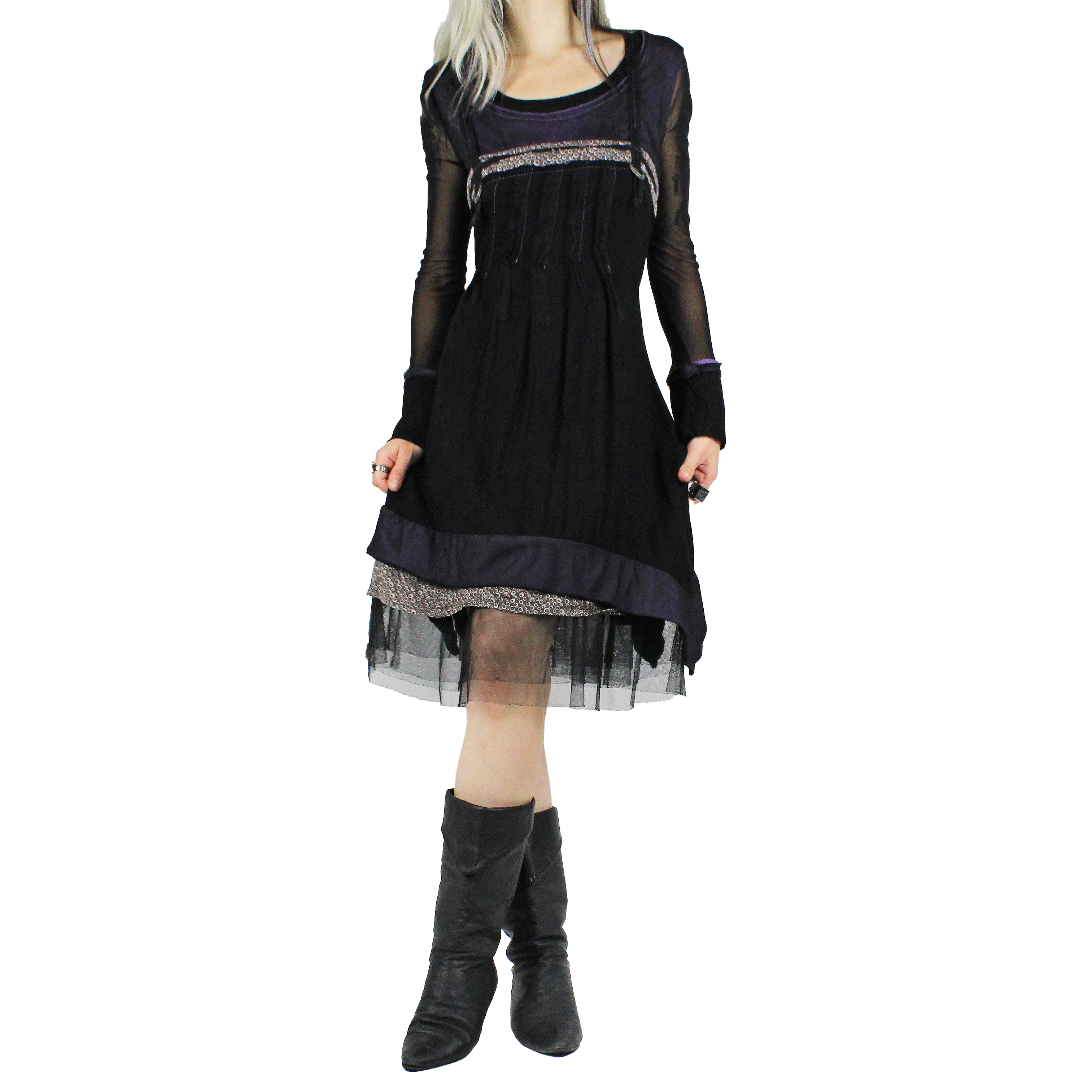 French Vintage Layered Dress (M)