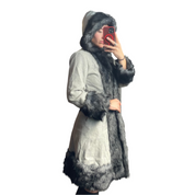 Le Freak Fur Trim and Wool Coat (S/M)