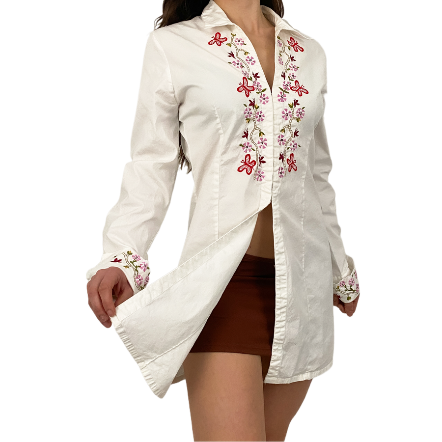 Embroidered shirt and shop skirt