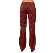 Red Leather Snakeskin Pants (S)