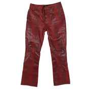 Red Leather Snakeskin Pants (S)