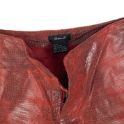 Red Leather Snakeskin Pants (S)