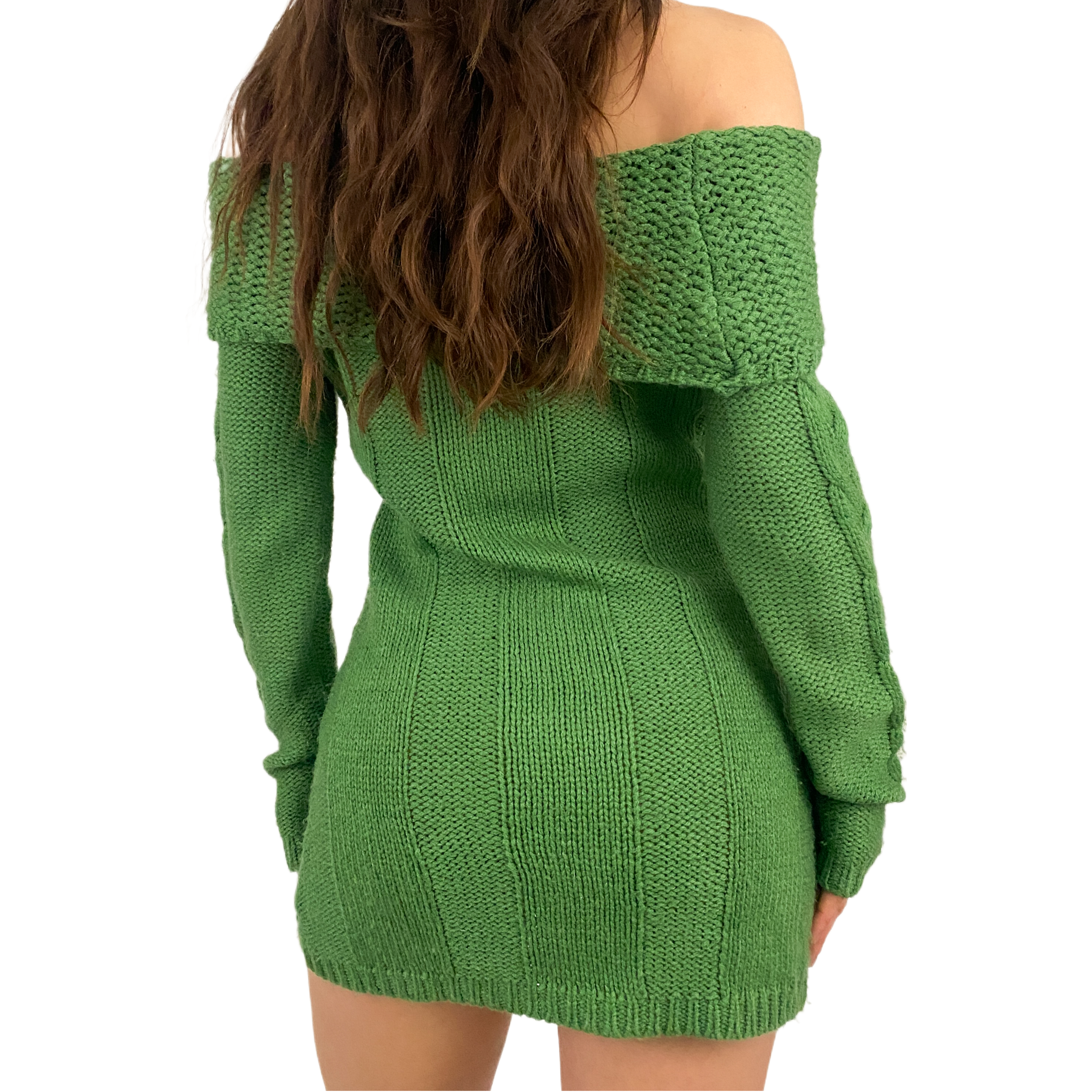 Green Mini Sweater Dress (S)