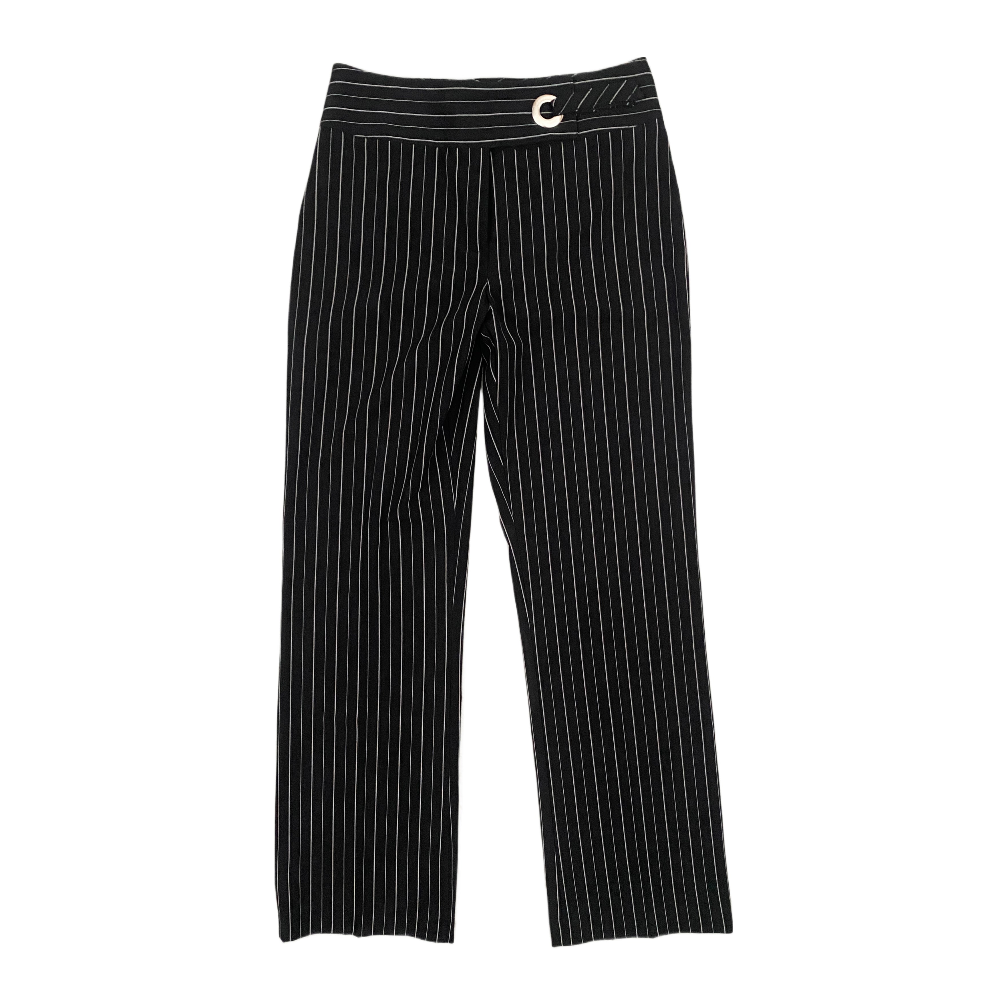 Vintage Striped Mid-Rise Trousers (M)