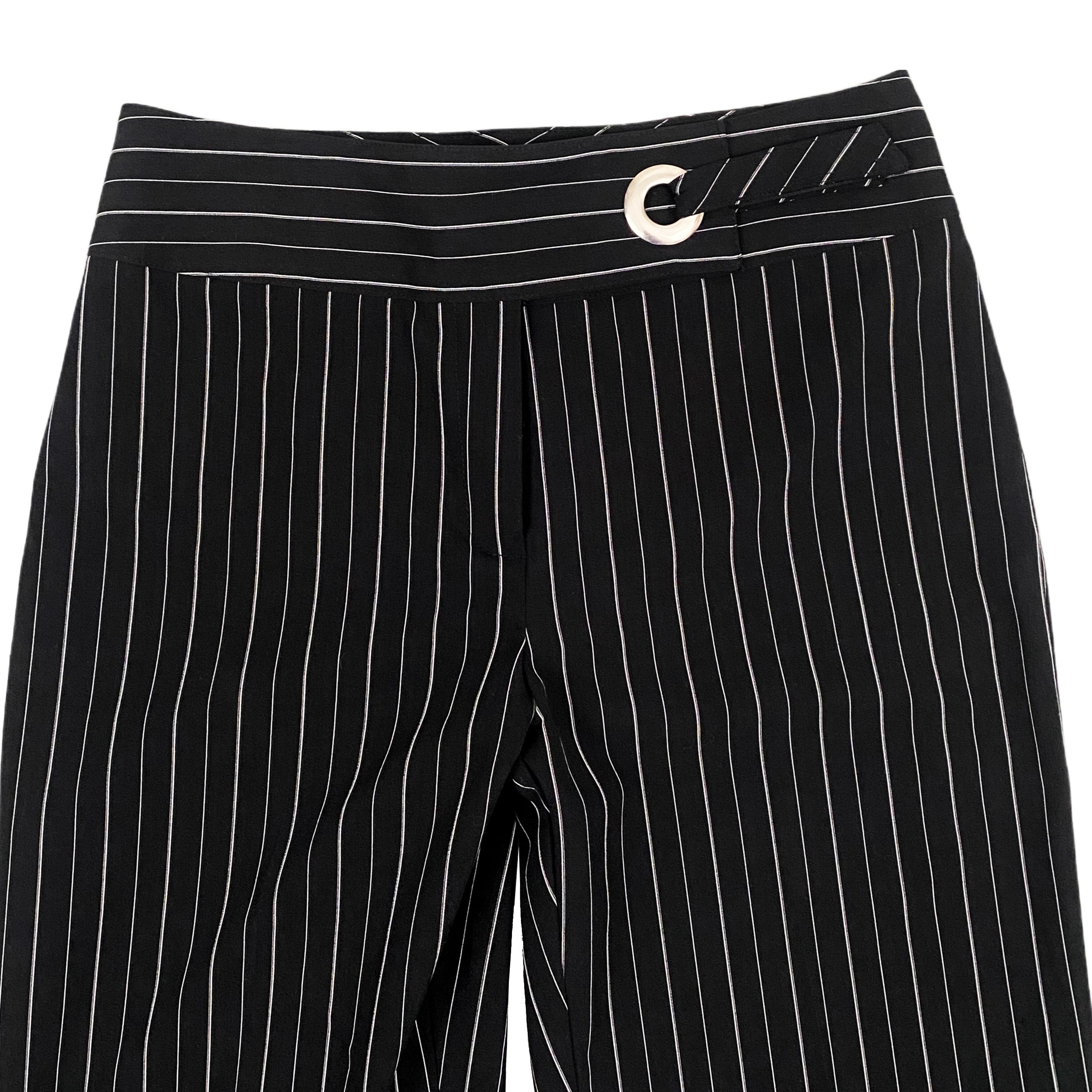 Vintage Striped Mid-Rise Trousers (M)