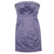 2000s Lavender Floral Strapless Midi Dress (XS)