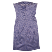 2000s Lavender Floral Strapless Midi Dress (XS)