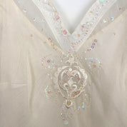 White Silk Embellished Fairy Top (S)