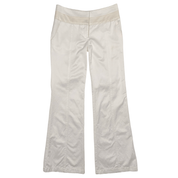 2000s Bebe White Satin Low Rise Trousers (XS)