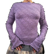 Lavender Lace Elongated Sleeve Top (S/M)