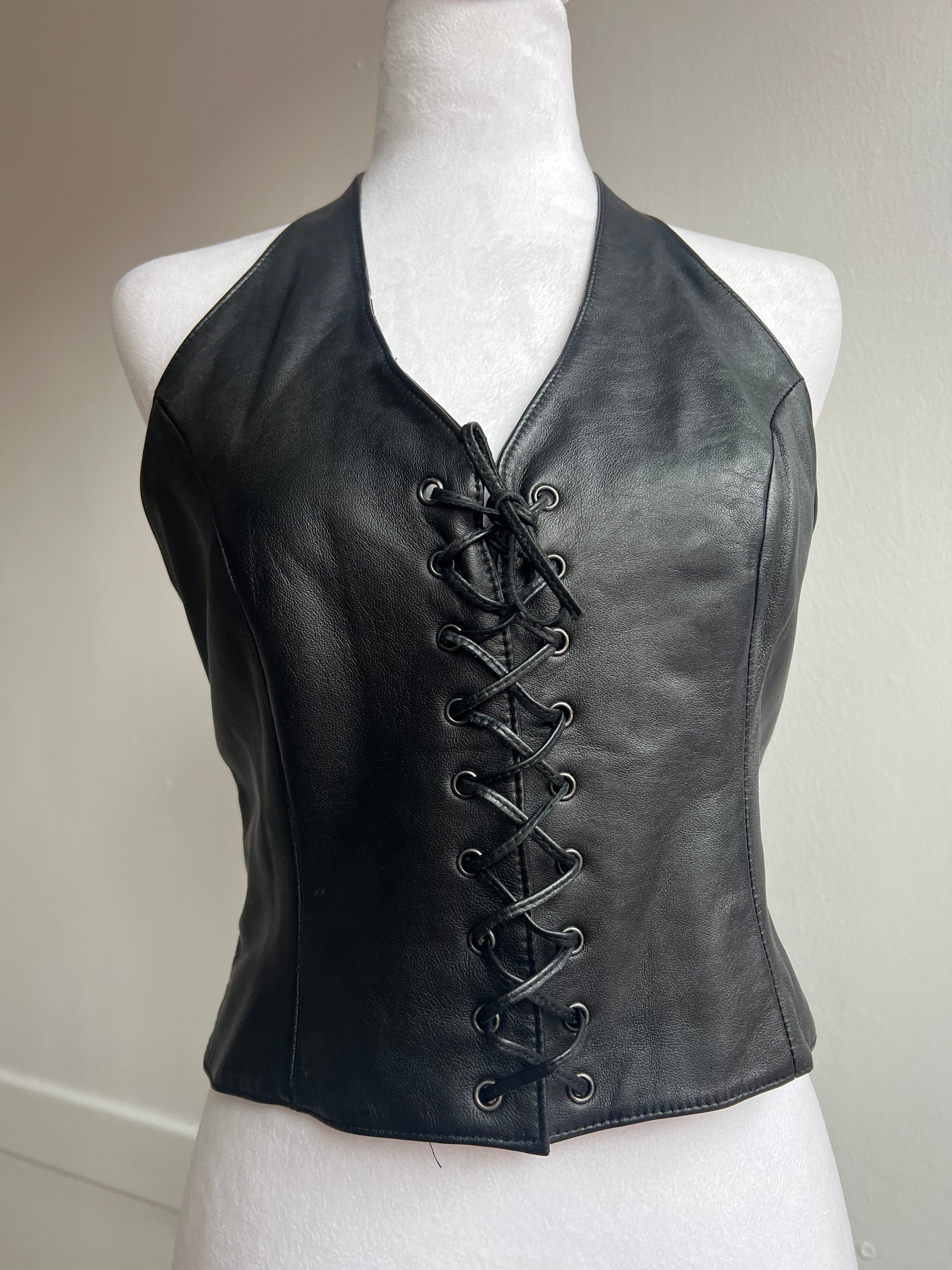 Vintage Leather Vest (S/M)
