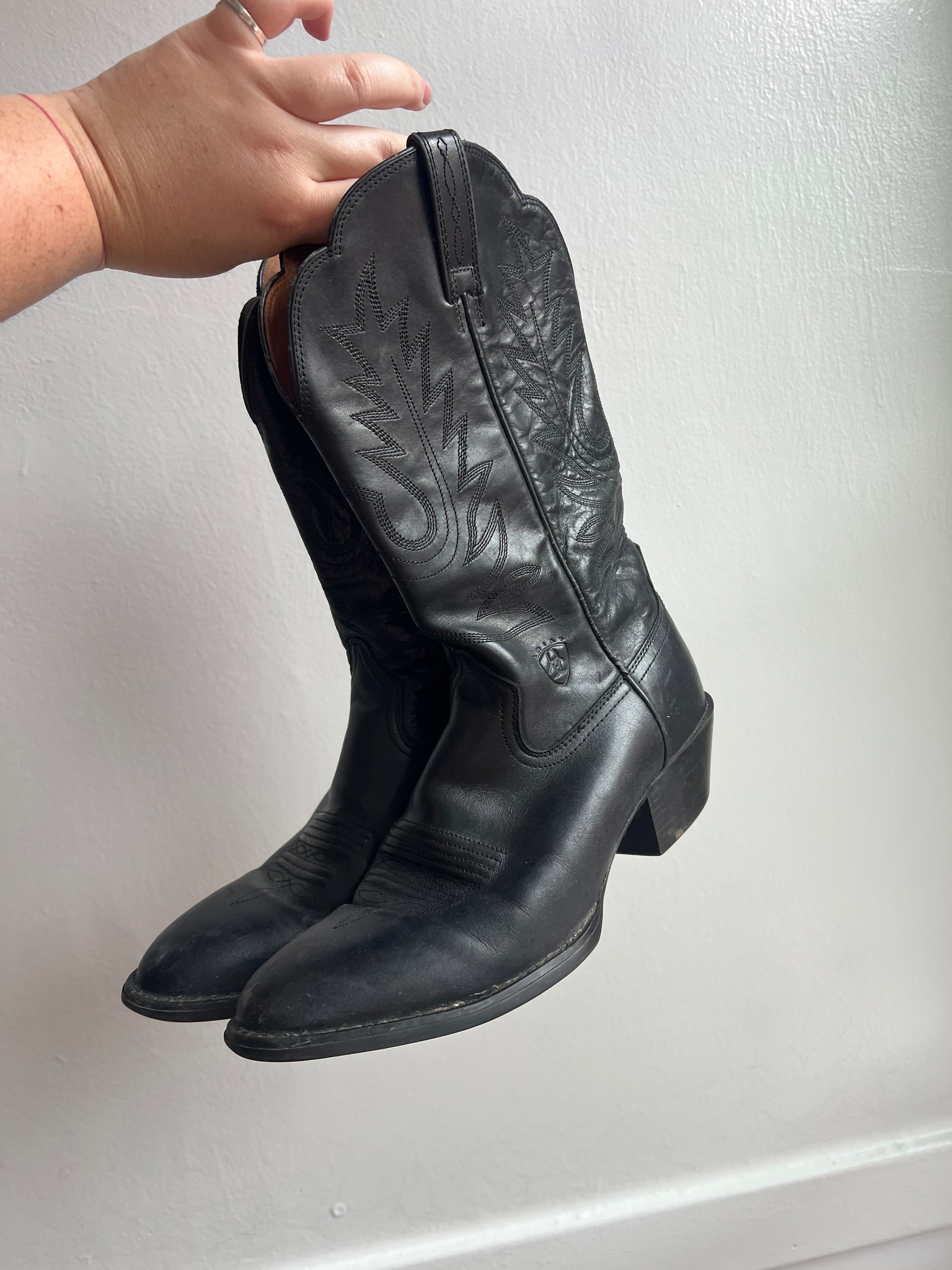 Vintage Black Cowboy Boots